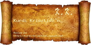 Kurdi Krisztián névjegykártya